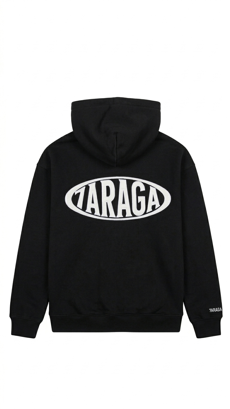 7araga Basic Hoodie schwarz
