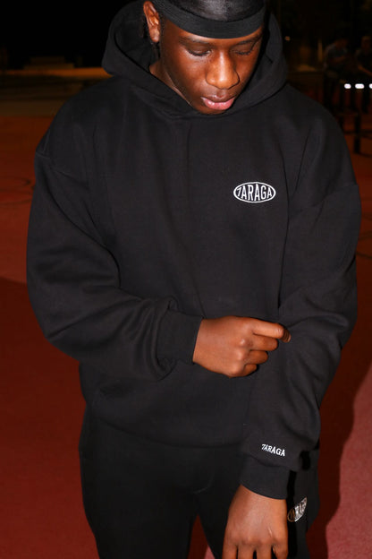 7araga Basic Hoodie schwarz